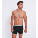 Lot de 2 boxer long homme noir en coton blanc