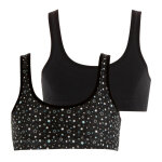Lot de 2 brassières fille ecopack mode girl by noir en coton Lot de 2 brassières fille ecopack mode girl by noir en coton