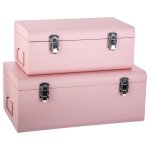 Lot de 2 cantines mtal rose