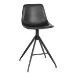 Lots de 2 chaises de comptoir monaco cuir pu noir