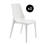 Lot de 2 chaises design blanc victory