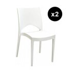 Lot de 2 chaises design blanche venise