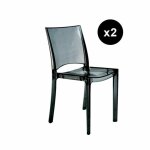 Lot de 2 chaises design gris transp. crystal nilo Lot de 2 chaises design gris transp. crystal nilo