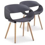 Lot de 2 chaises design grises eik Lot de 2 chaises design grises eik