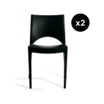 Lot de 2 chaises design noire venise Lot de 2 chaises design noire venise