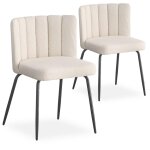 Lot de 2 chaises design sabine tissu bouclette crme