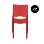 Lot de 2 chaises design transp rouge fume nilo Lot de 2 chaises design transp rouge fume nilo