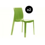 Lot de 2 chaises design vert laque' victory Lot de 2 chaises design vert laque' victory