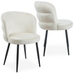Lot de 2 chaises modernes matelasses malawi velours crme