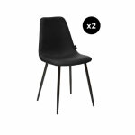 Lot de 2 chaises noires en mtal