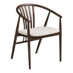 Lots de 2 chaises de salle  manger agustin bois de chne avec assise en tissu fum sable