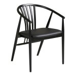 Lots de 2 chaises de salle � manger agustin bois de h�tre avec assise en pu noir