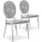 Lot de 2 chaises velours ariane argent Lot de 2 chaises velours ariane argent