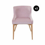 Lot 2 chaises velours rose poudr paris