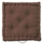 Lot de 2 coussins matelas capitons uni - marron taupe