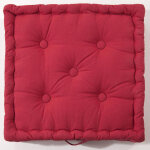 Lot de 2 coussins matelas capitons uni - rouge
