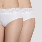 Lot de 2 culottes blanches taille haute - plus fminine dim en coton