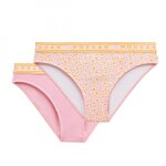 Lot de 2 culottes classiques en coton orange morgan lingerie