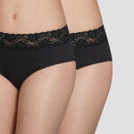 Lot de 2 culottes noires taille haute - plus fminine dim en coton