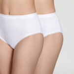 Lot de 2 culottes taille haute blanches dim en coton