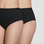 Lot de 2 culottes taille haute dim noir en coton
