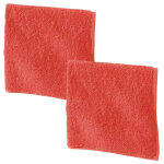 Lot de 2 essuie - mains carr - orange corail