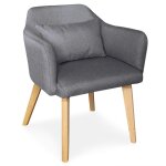 Lot de 2 fauteuils scandinaves tissu gris clair elric