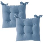 Lot de 2 galettes de chaise carr�e loan - bleu denim
