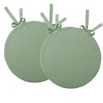 Lot de 2 galettes de chaise panga 40� enduite ronde sp�cial ext�rieur - sauge