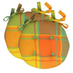 Lot de 2 galettes de chaise ronde - jaune