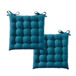 Lot de 2 galettes de chaise seiza capitonn�e carr� bleu canard