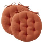 Lot de 2 galettes de chaise seizo capitonn�e ronde - orange potiron