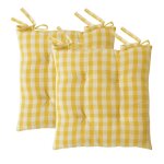 Lot de 2 galettes de chaise vichy jaune