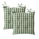 Lot de 2 galettes de chaise vichy vert fonc�