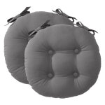 Lot de 2 galettes ronde de chaise, gris moyen
