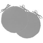Lot de 2 galettes rondes unies pour ext�rieur - gris