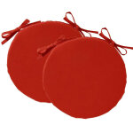 Lot de 2 galettes rondes unies pour ext�rieur ? rouge