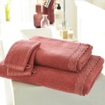 Lot de 2 gants de toilette en coton bois de rose vahina