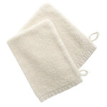 Lot de 2 gants de toilette en coton vahina - blanc �cru