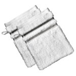 Lot de 2 gants de toilette extra soft - blanc / gris