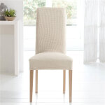 Lot de 2 housses de chaise bi - extensibles - blanc cru