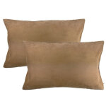 Lot de 2 housses de coussin 35x60 keva suedine - beige