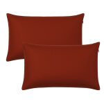 Lot de 2 housses coussin accoudoir doudoune - rouge brique Lot de 2 housses coussin accoudoir doudoune - rouge brique