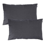 Lot de 2 housses de coussin unies rectangulaires - gris