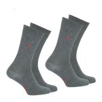 Lot de 2 paires de chaussettes mi - hautes homme essentiels coton peign eminence gris