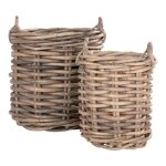 Lot de 2 paniers burton rotin kubu naturel