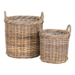 Lot de 2 paniers gili rotin kubu naturel