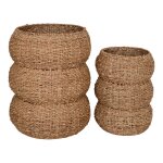 Lot de 2 paniers sarbas jonc de mer nature