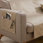 Lot de 2 protge accoudoir beige 38 x 55 cm - wish