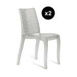 Lot de 2 sedia hypnotic pc transparente delphes
